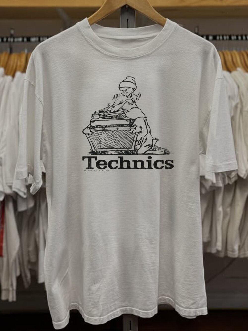 1993 Technics DJ DMC Washed White Tee
